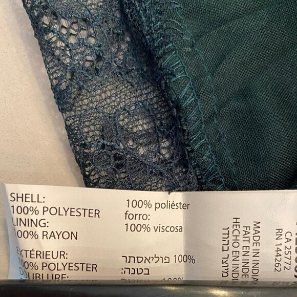 Black Tape - Sleeveless Top, Side Tie at Front, Jewel Green, Flowy Lace - Size S - Picture 5 of 7